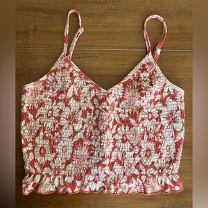 American Eagle Floral Smocked Cami Top women’s